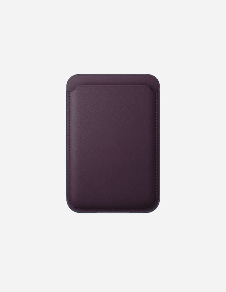 Porte‑cartes noir MagSafe en cuir véritable pour iPhone
