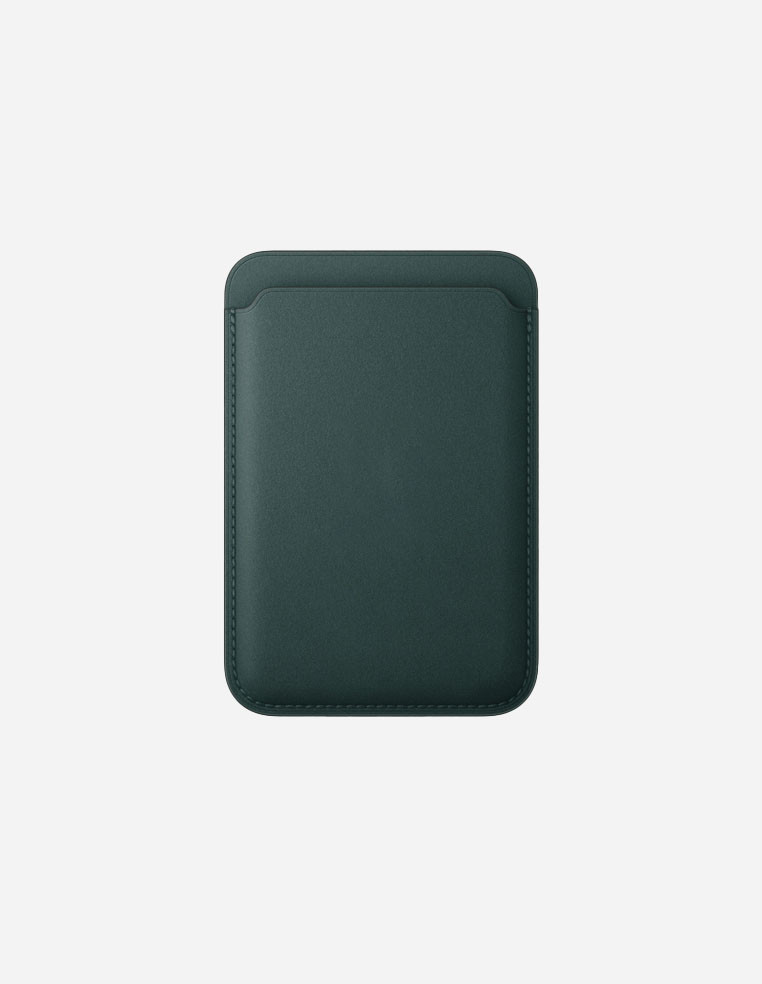 MagSafe black card case in genuine leather for iPhone