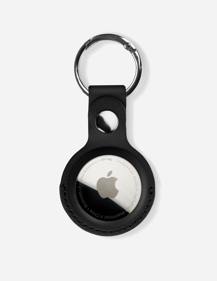 AirTag keyring in black leather