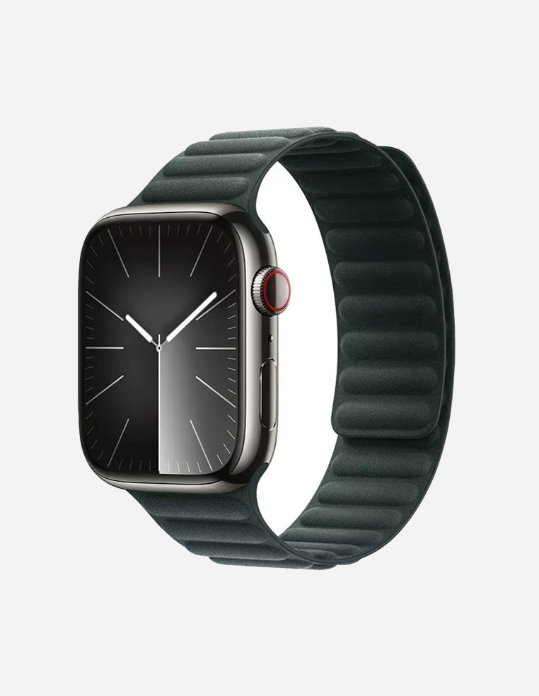 Apple Watch strap in black leather with magnetic clasp Apple Watch