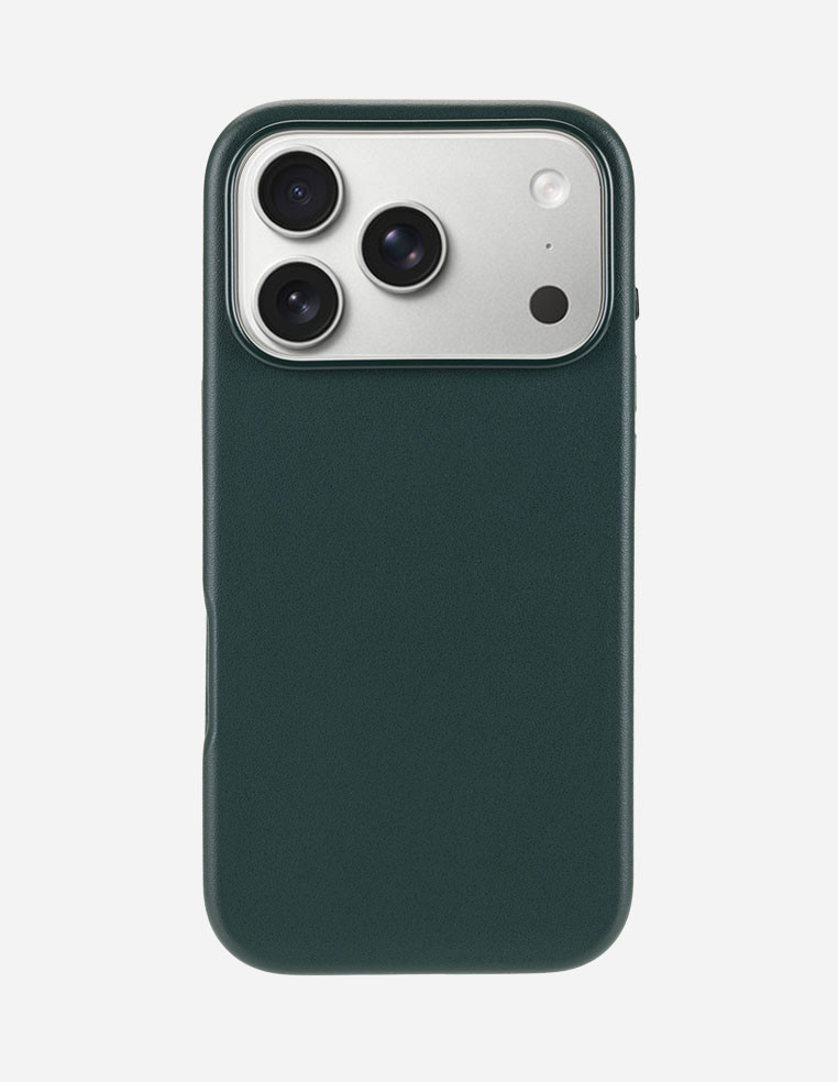Coque en cuir vert forêt vert intense vert foncé Apple iPhone 17 Pro Max