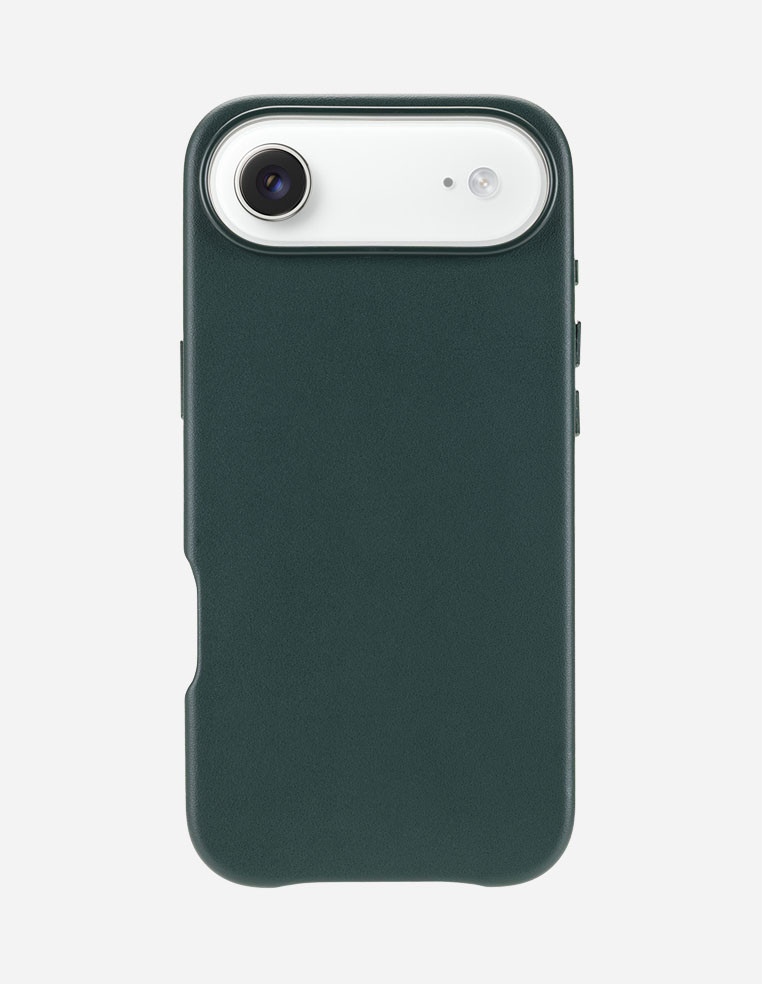 Coque en cuir iPhone Air Vert intense vert forêt vert foncé