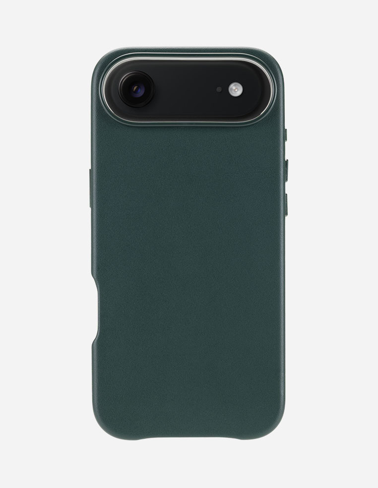 Coque en cuir iPhone Air Vert intense vert forêt vert foncé