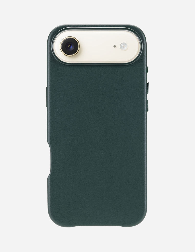 Coque en cuir iPhone Air Vert intense vert forêt vert foncé