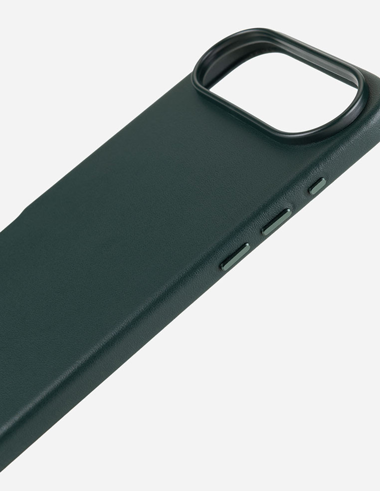 Coque en cuir iPhone Air Vert intense vert forêt vert foncé