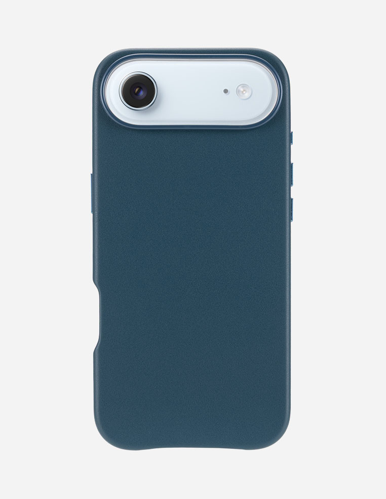 Coque en cuir bleu marine denim Apple iPhone Air bleu ciel