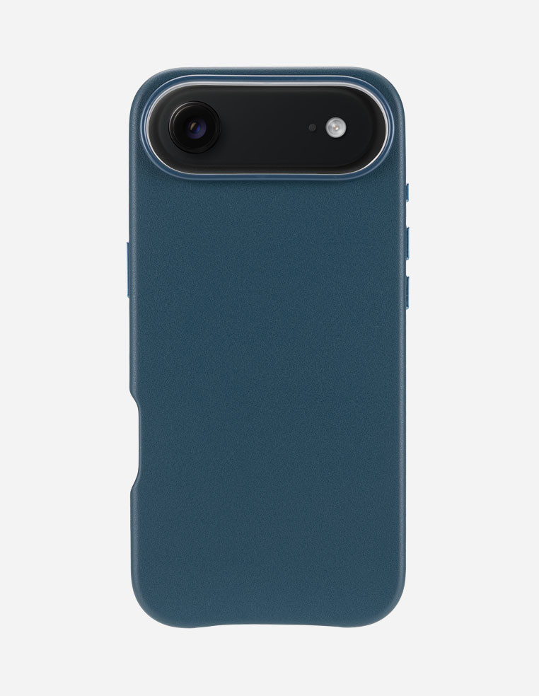 Coque en cuir bleu marine denim Apple iPhone Air noir