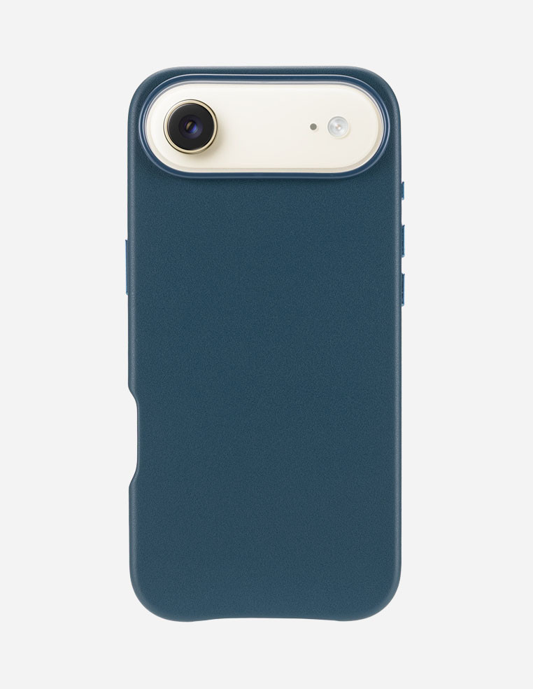 Coque en cuir bleu marine denim Apple iPhone Air blanc