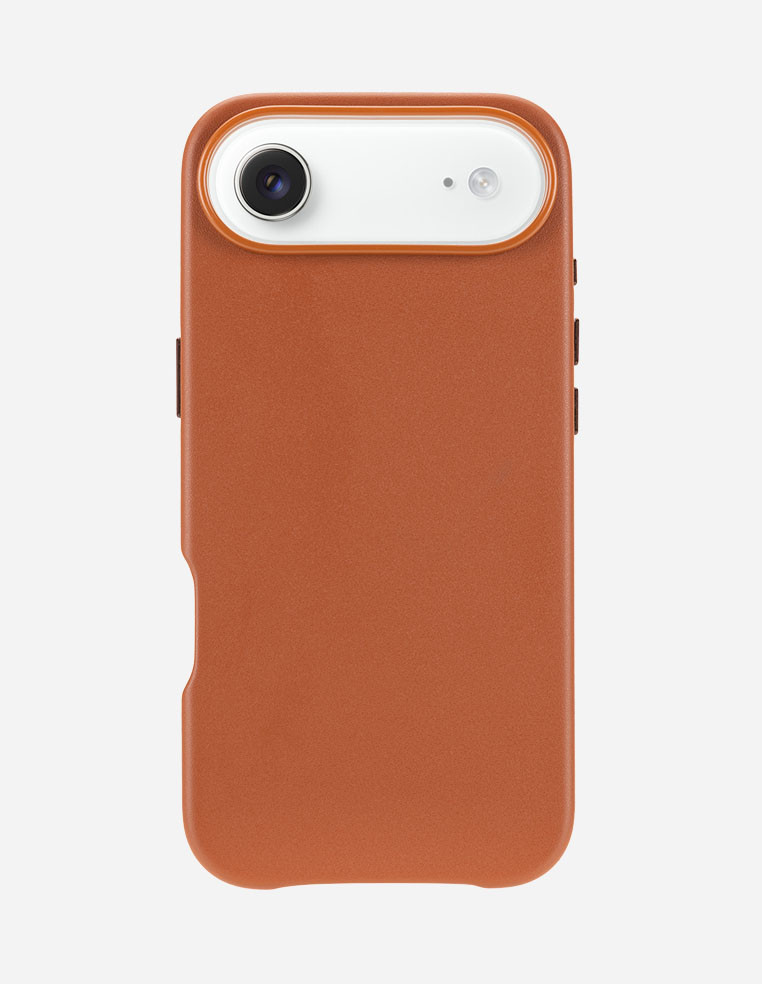 Coque en cuir cognac orange Apple iPhone Air