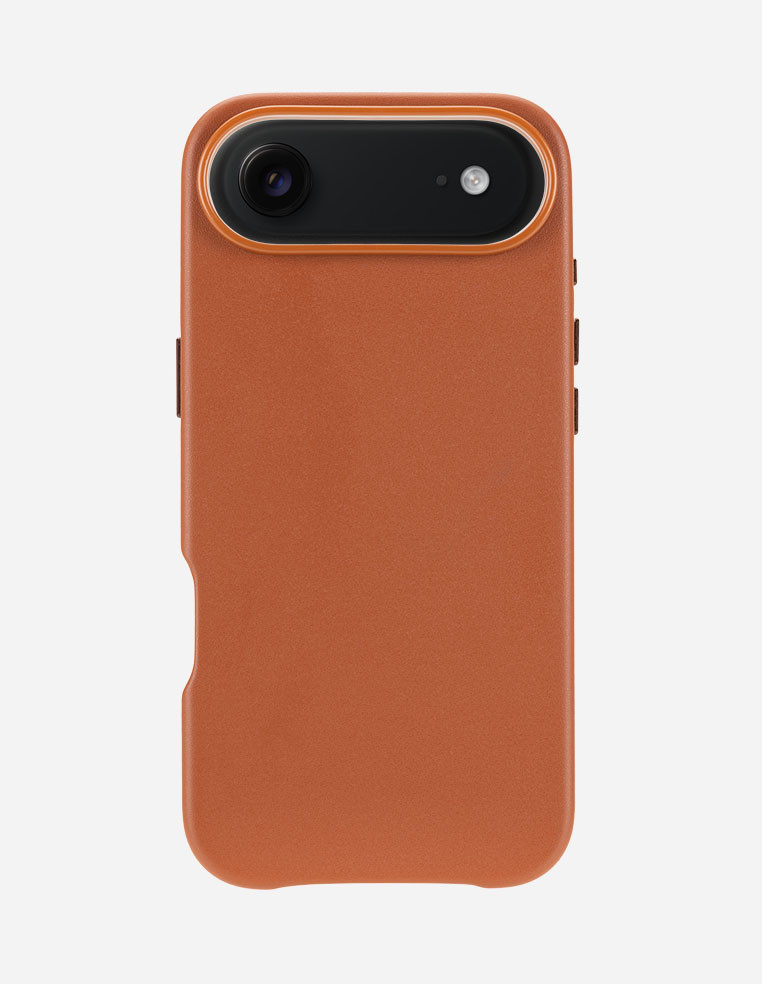 Coque en cuir cognac orange Apple iPhone Air