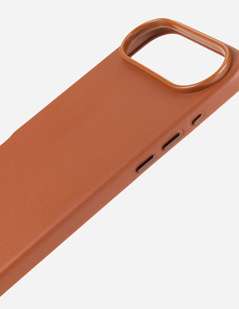 Coque en cuir cognac orange Apple iPhone Air