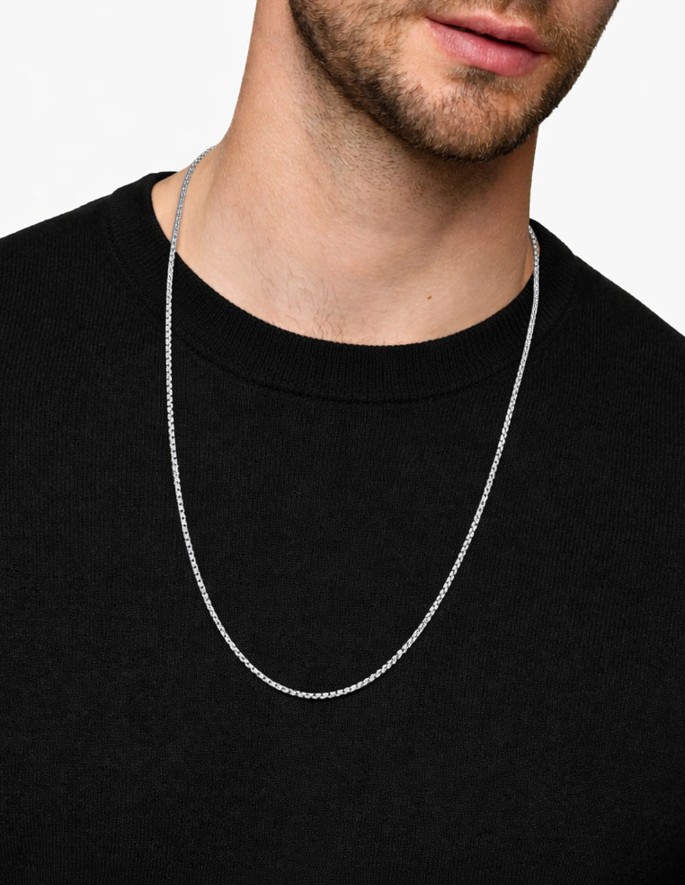 Collier chaine maille vénitienne argent idée cadeau bijou pour homme