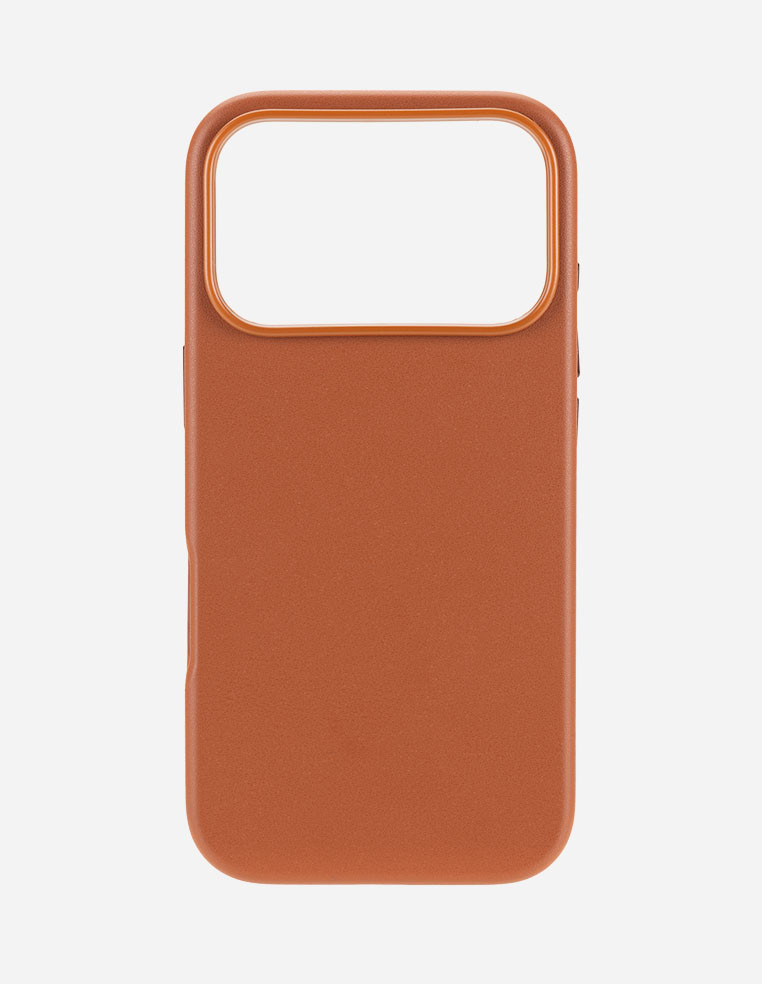 Coque en cuir cognac orange pour iPhone 18 Pro Max