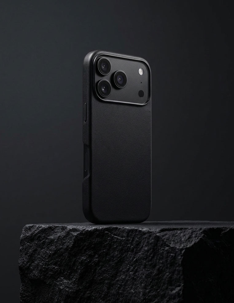 Coque en cuir noir iPhone 18 Pro Max noir