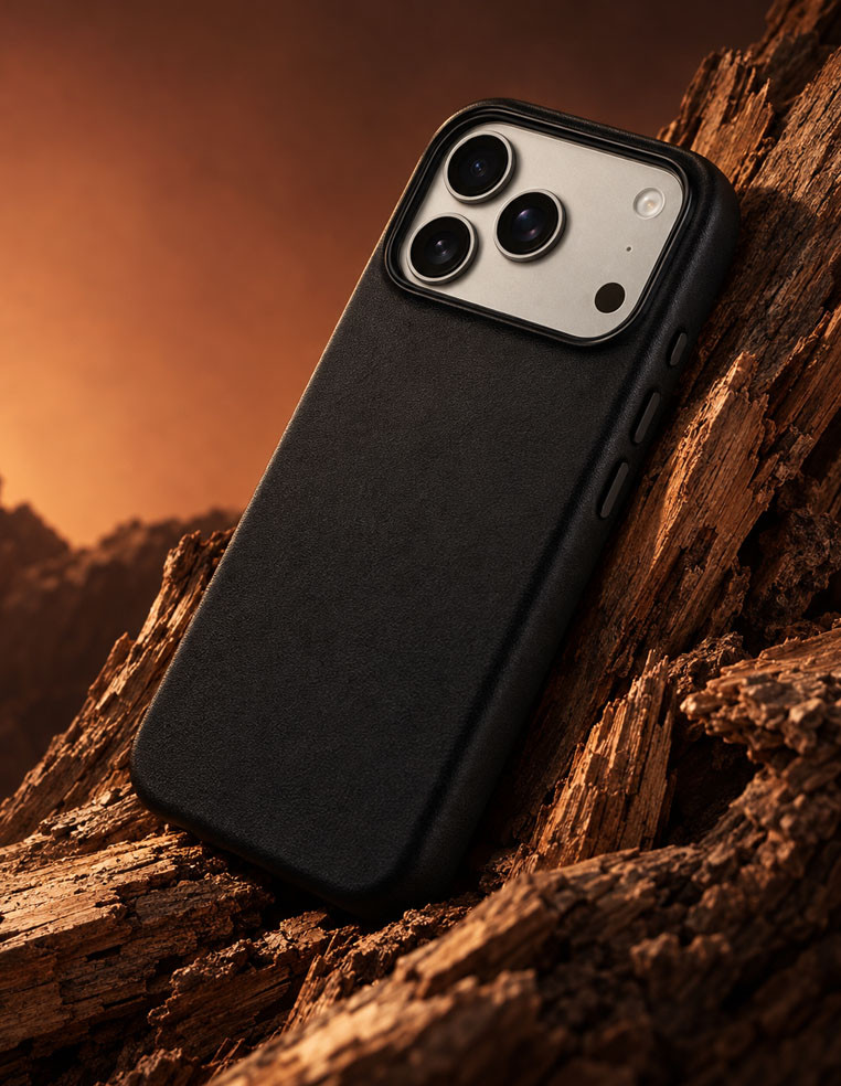 Coque en cuir de luxe pour iPhone 18 Pro Max noir