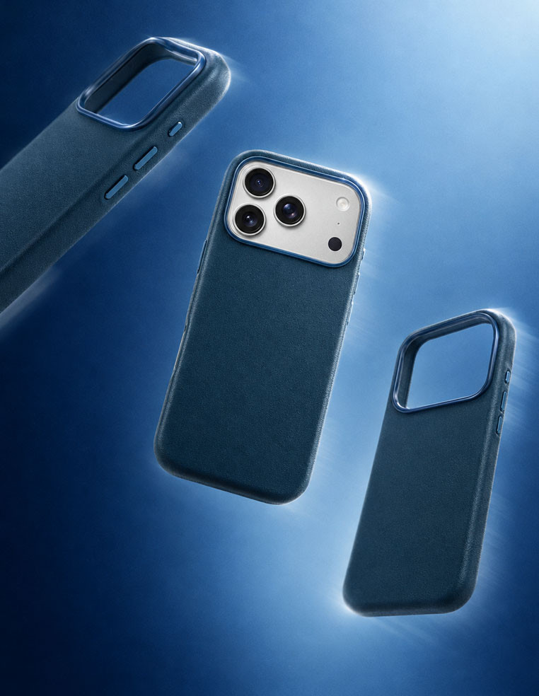 Coque en cuir Apple iPhone 18 Pro Max bleu MagSafe