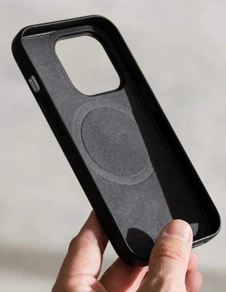 Black leather iPhone case