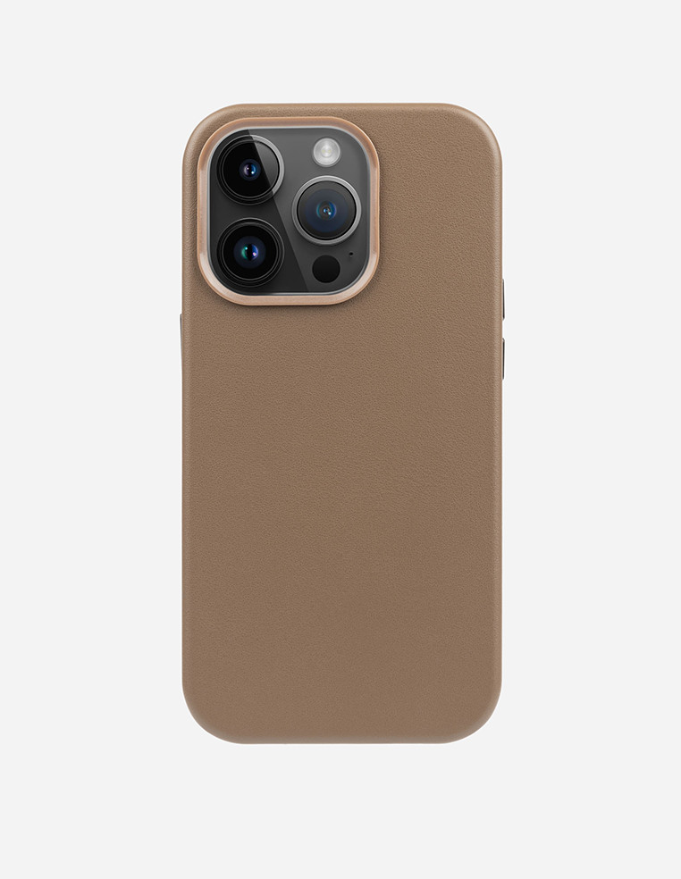 Brown leather iPhone case