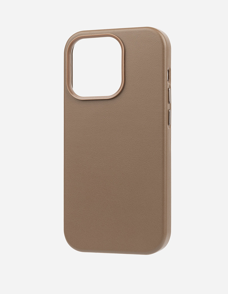 Coque iPhone en cuir marron brun
