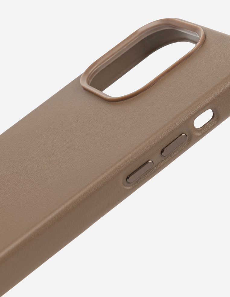 Coque iPhone en cuir marron brun