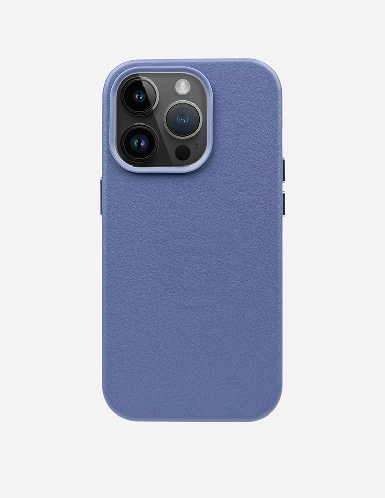 Coque iPhone en cuir violet prune pour femme