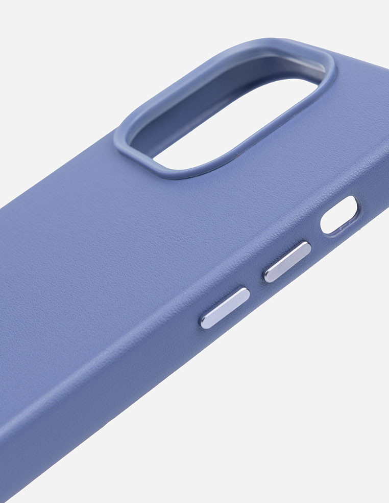 Coque iPhone en cuir violet prune pour femme
