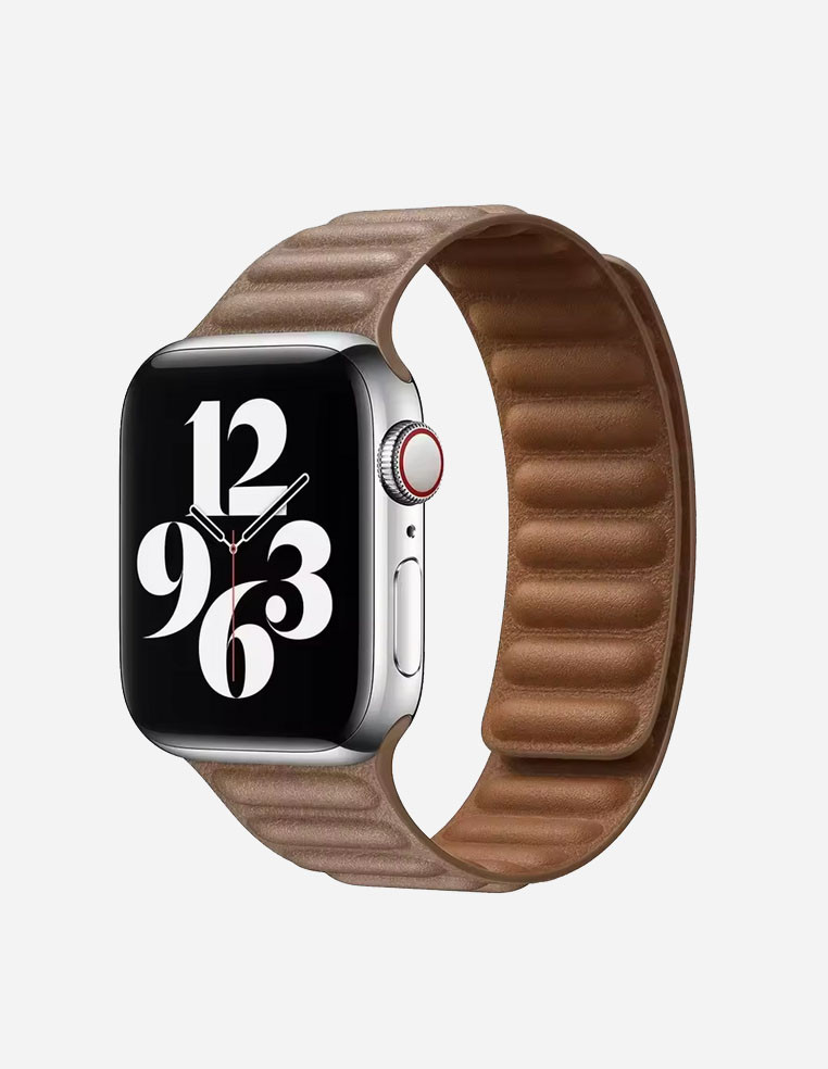 Magnetic black leather strap Apple Watch