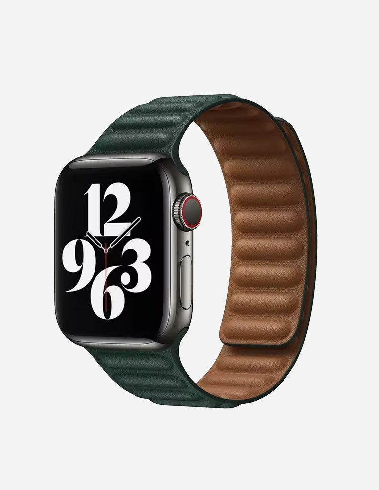 Magnetic black leather strap Apple Watch